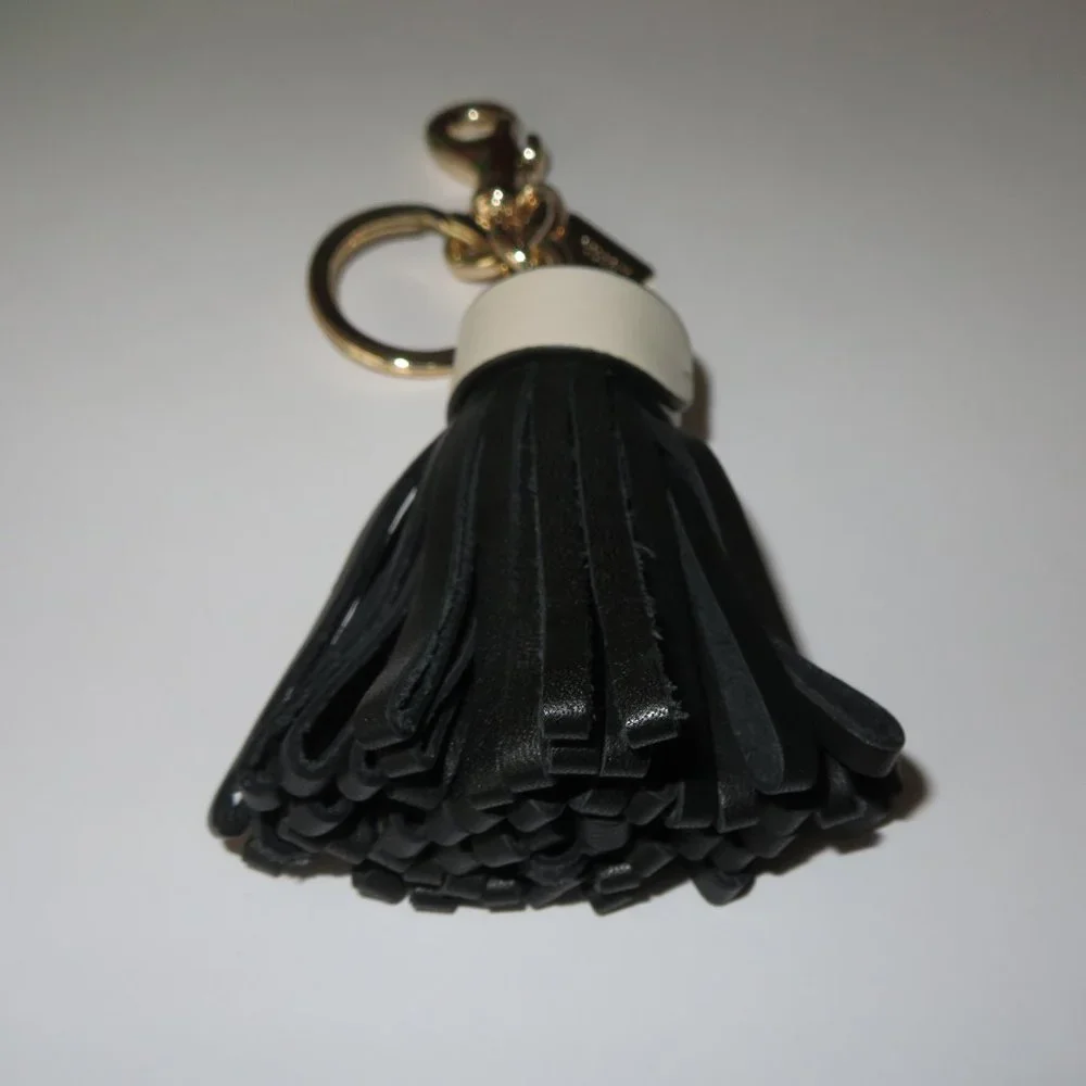 Coach Black And White Key Ring Tussle Key Fob Bag Charm